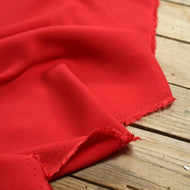 REMNANT 0.59 metres - Églantine & Zoé - Vermillon Red Viscose Crepe Fabric