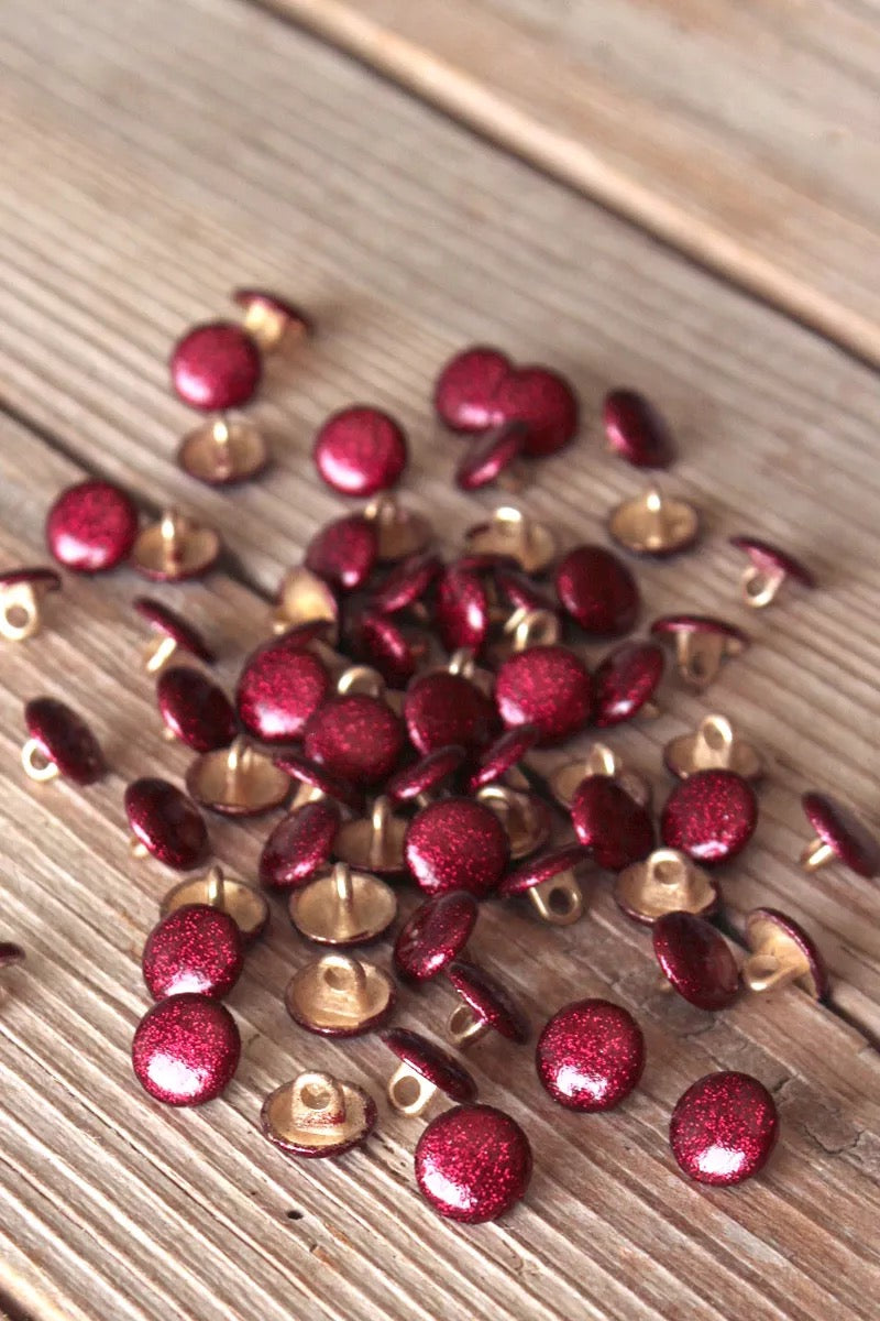 Églantine & Zoé - Shiny Shank Button in Pomegranate 10mm