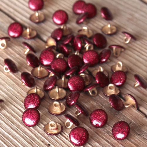 Églantine & Zoé - Shiny Shank Button in Pomegranate 10mm