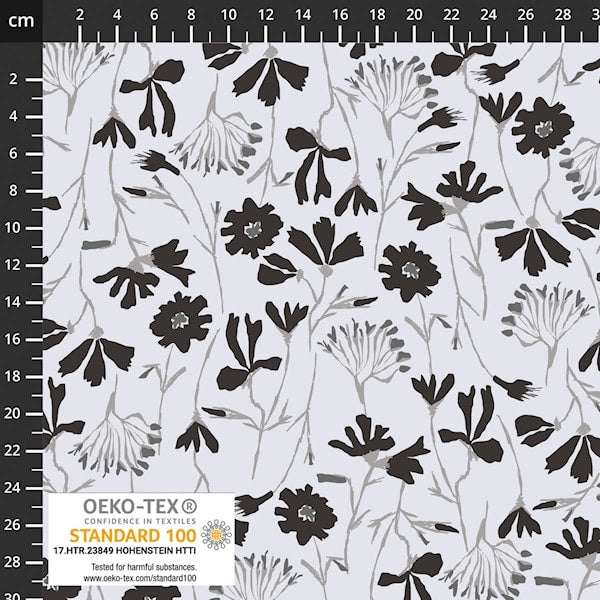 Danish Design - Monochrome Wildflowers Cotton Jersey