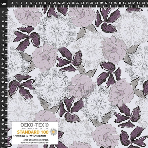 Danish Design - Bold Mauve Blooms Cotton Jersey