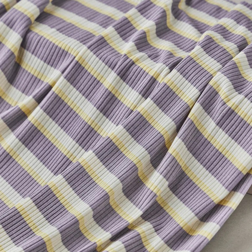 Derby Stripe Ribbed Jersey Purple Haze with TENCEL™ Modal Fibres