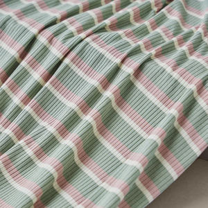 Derby Stripe Ribbed Jersey Soft Mint with TENCEL™ Modal Fibres