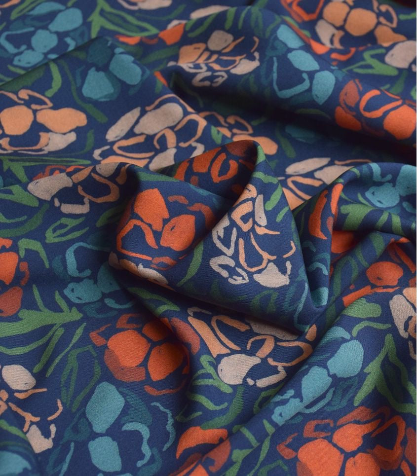 Cousette - Rose Garden Midnight Viscose Fabric