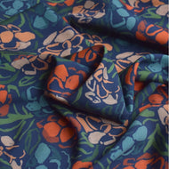 REMNANT 0.77 Metre - Cousette - Rose Garden Midnight Viscose Fabric