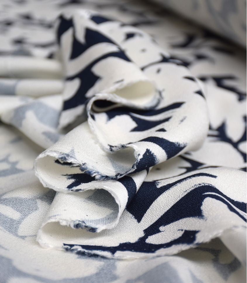 Cousette - Shadow Cream Night Viscose Crepe Fabric