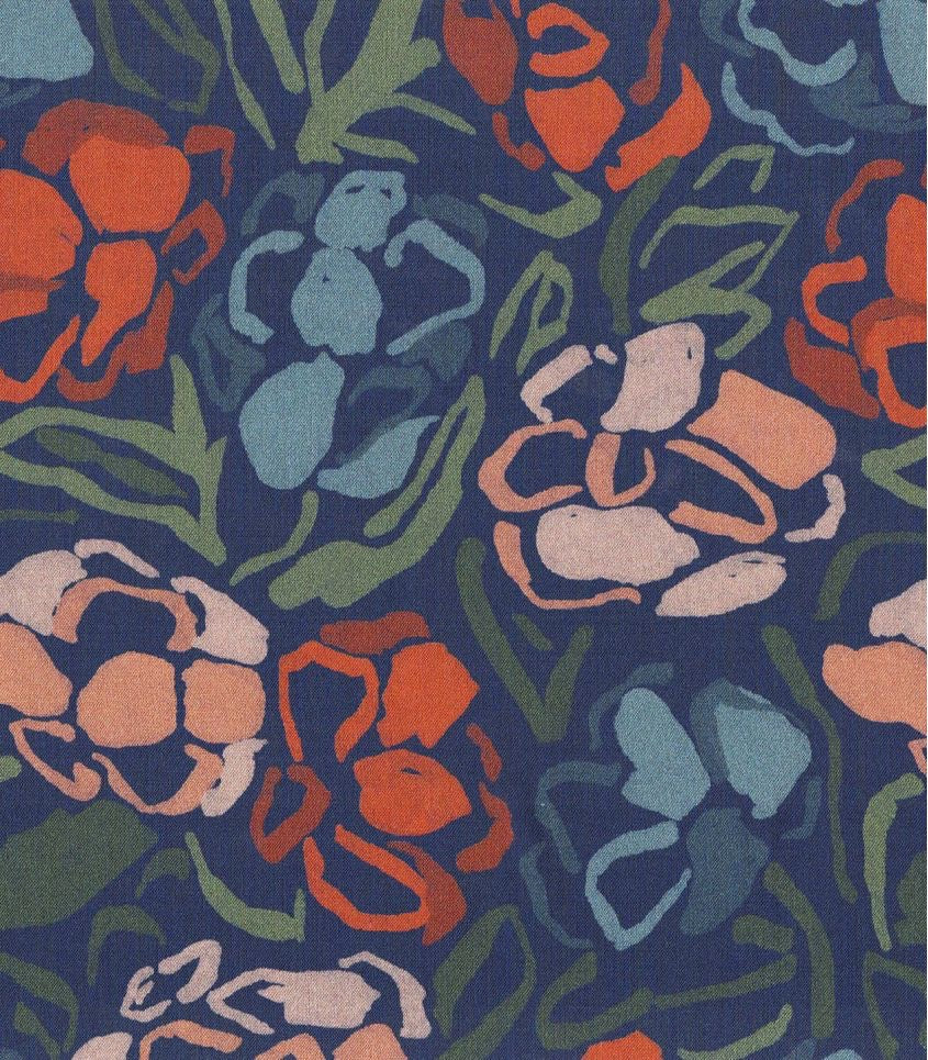 Cousette - Rose Garden Midnight Viscose Fabric