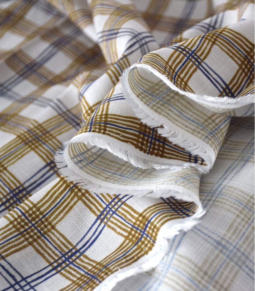 Cousette - Harry's Checks Bronze Weft Viscose Fabric