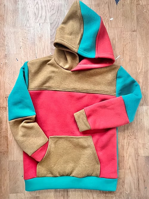 Two Stitches - Finley Colour Blocked Hoodie Sewing Pattern 2 - 14 years