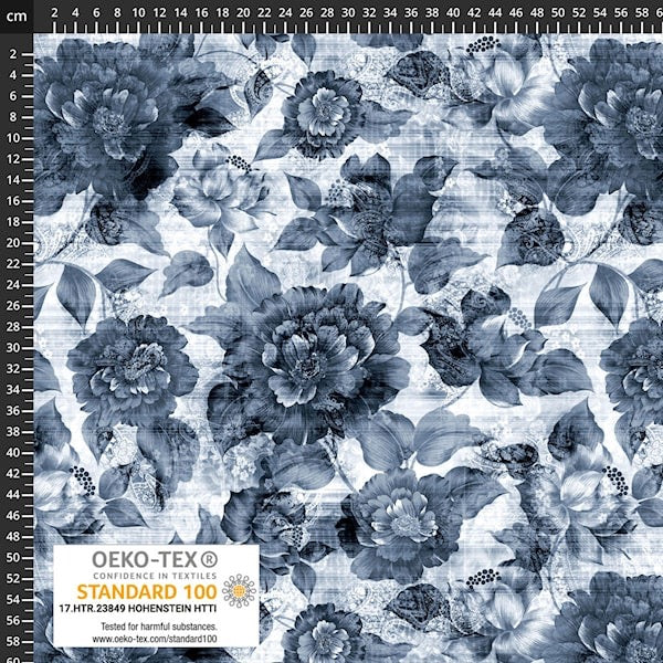 Danish Design -Greyscale Flowers Cotton Jersey