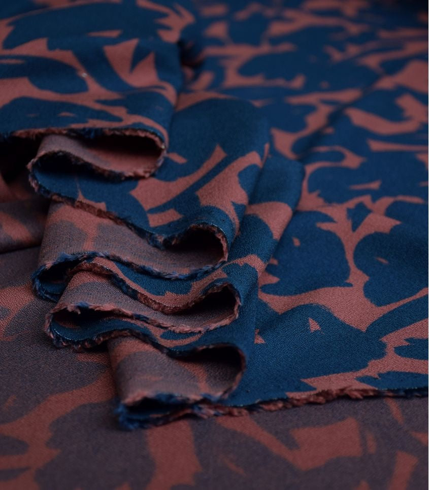 Cousette - Shadow Mahogany Viscose Crepe Fabric