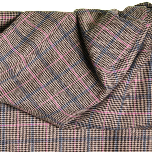 Atelier Jupe - Dark Checked Cotton Mix Fabric