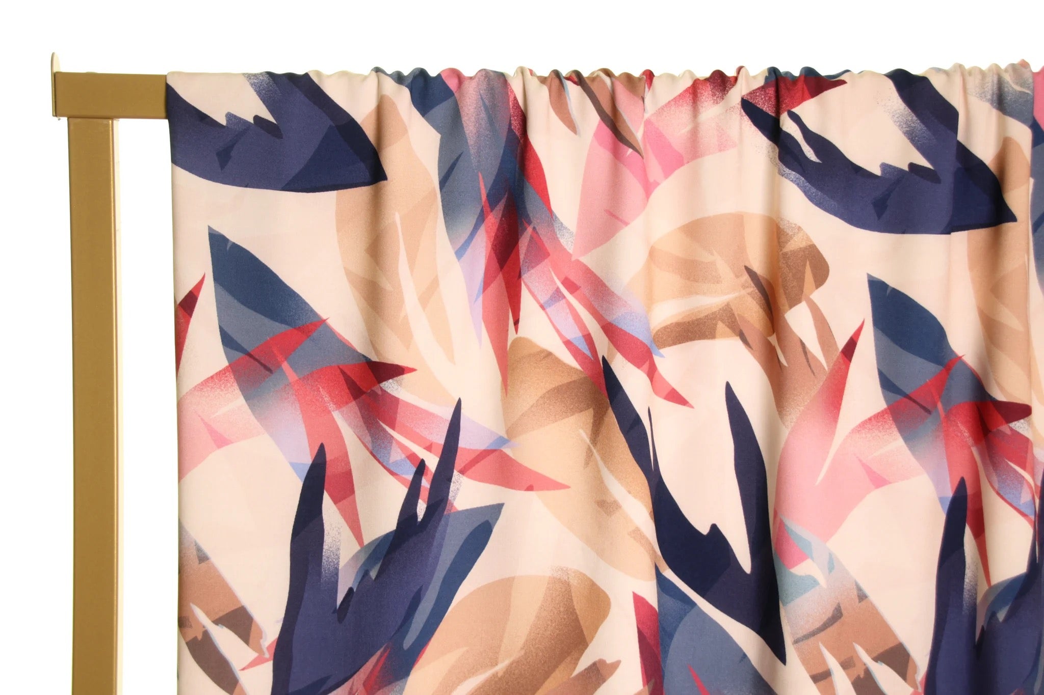 Atelier Jupe - Off-White Viscose with Coloured Plant Leaves Fabric