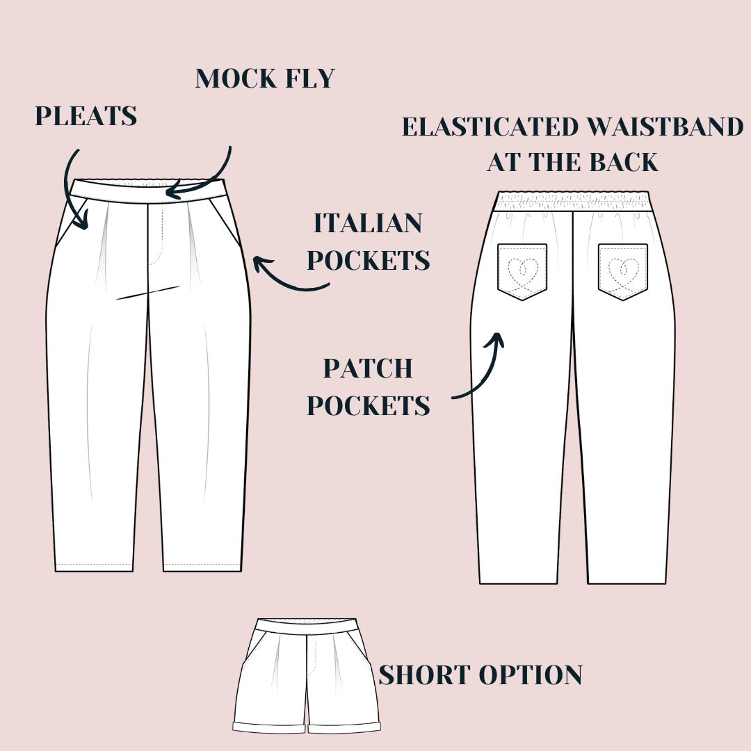 Lise Tailor - Petite Marelle Trousers and Shorts Sewing Pattern