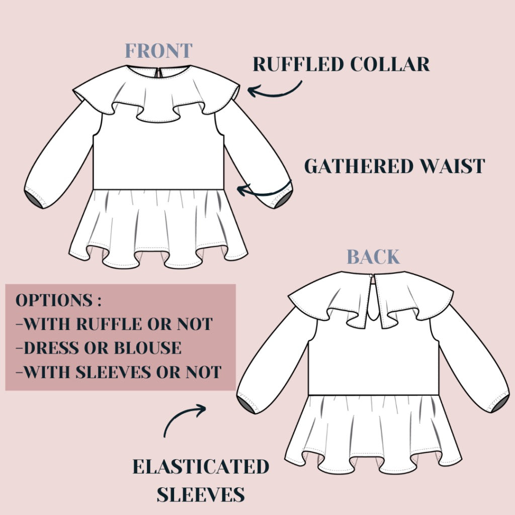 Lise Tailor - Petite Garenne Dress and Blouse Sewing Pattern