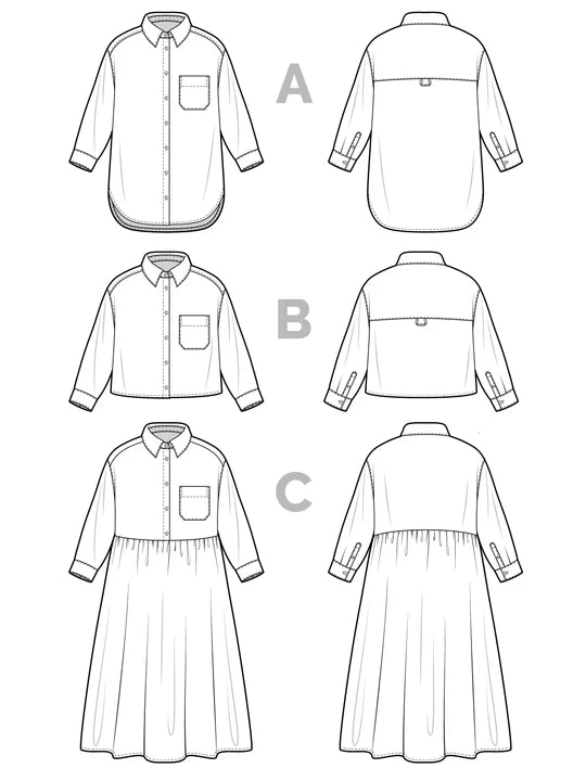 Closet Core - Jenna Shirt & Dress Sewing Pattern