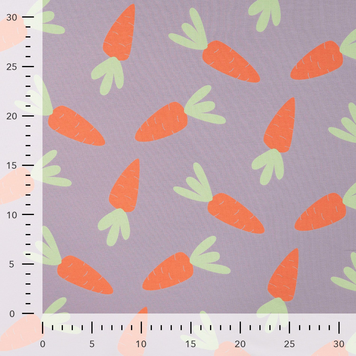 Carrots on Lilac Cotton French Terry