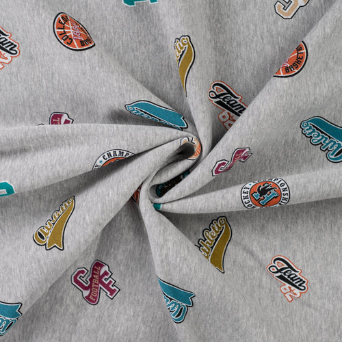 Sports Melange Grey Fleecy Jogging Sweat-shirting Fabric