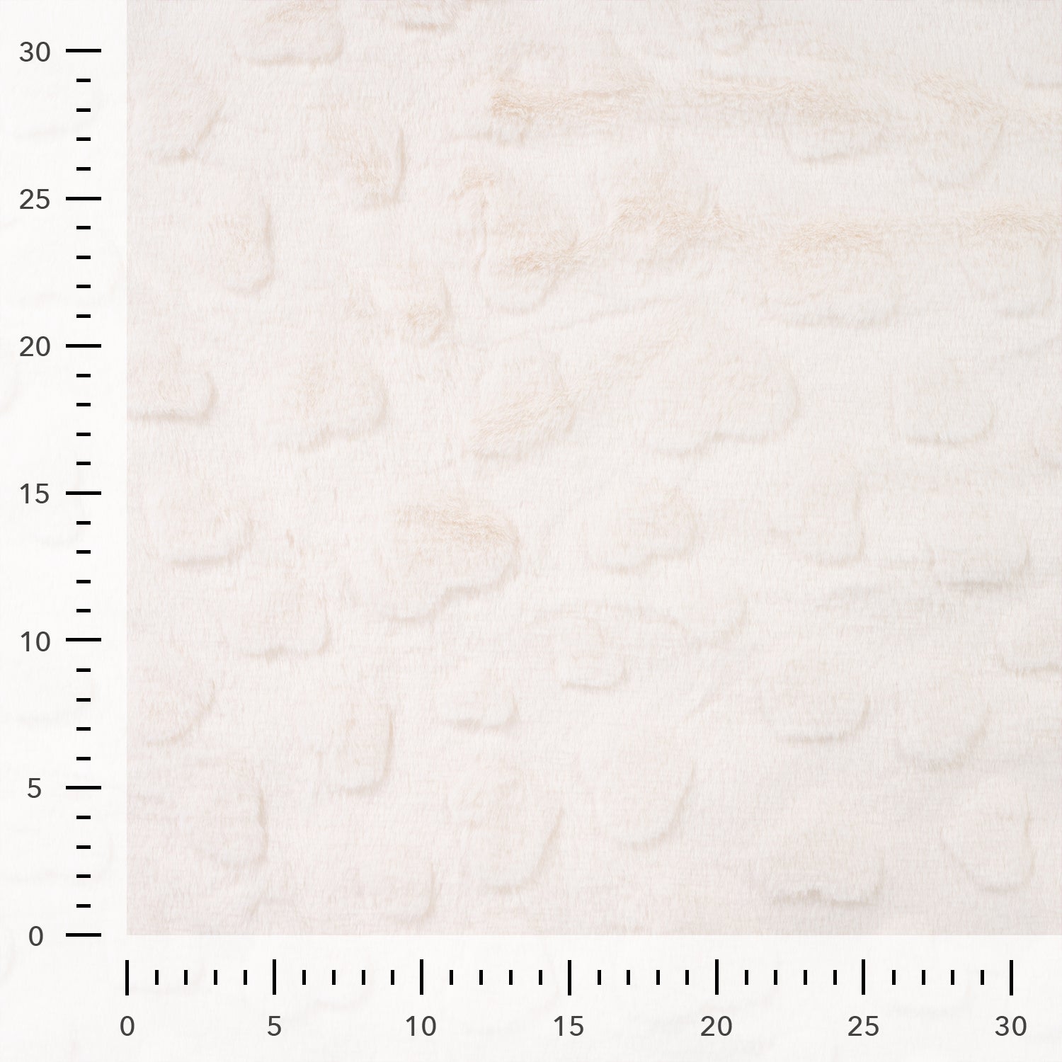 Fur Fabric with Hearts in Off-White