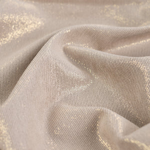 Sparkle Stretch Needlecord with Foil in Beige