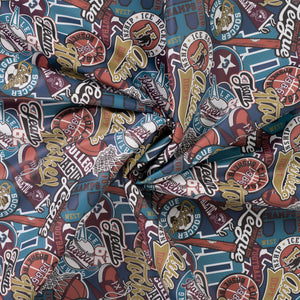 Sports Themed Teal Raincoat Fabric