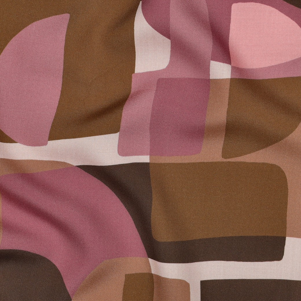 Abstract Shapes in Mauve LENZING™ ECOVERO™ Viscose Fabric