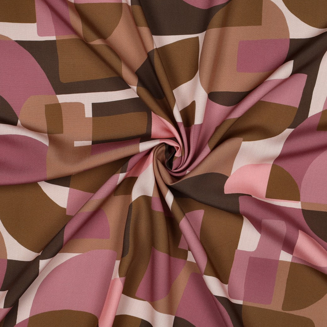 Abstract Shapes in Mauve LENZING™ ECOVERO™ Viscose Fabric