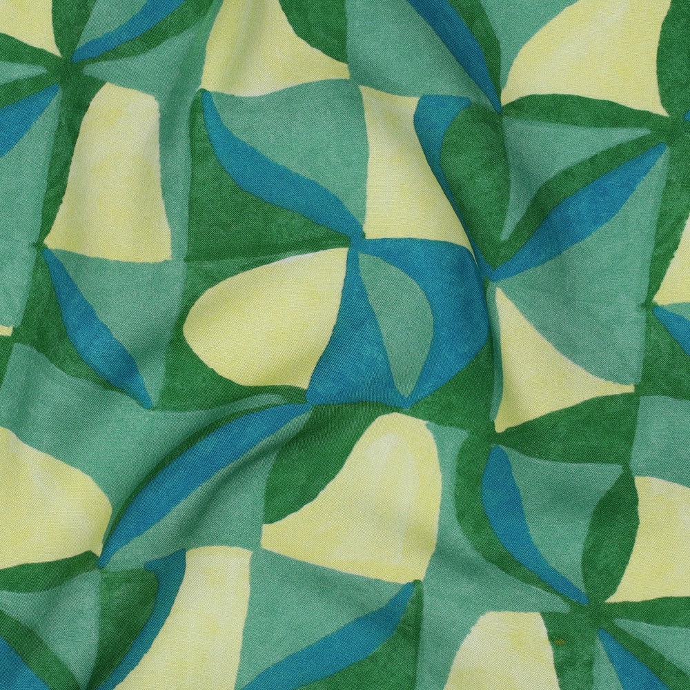 Abstract Tiles in Green LENZING™ ECOVERO™ Viscose Fabric