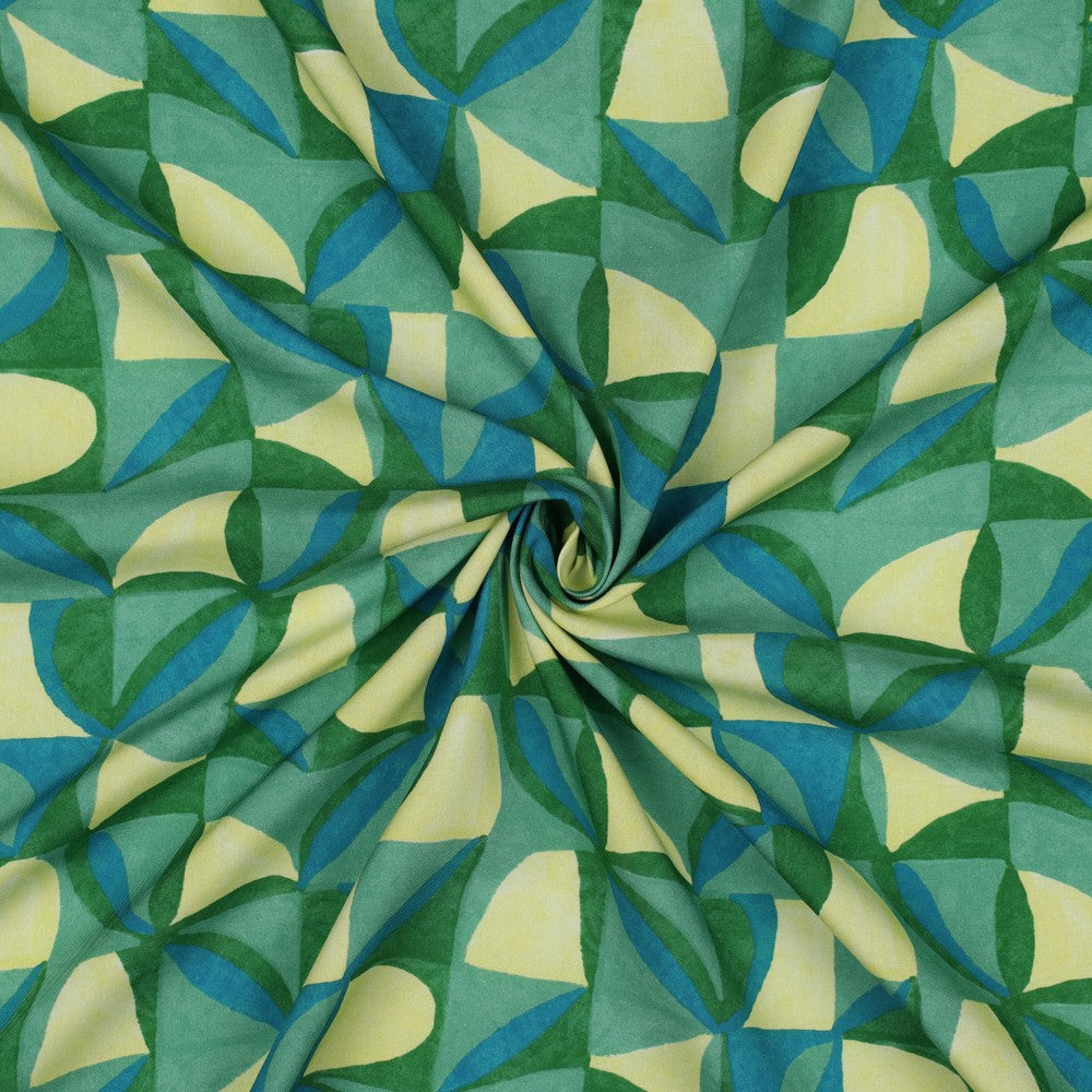 Abstract Tiles in Green LENZING™ ECOVERO™ Viscose Fabric