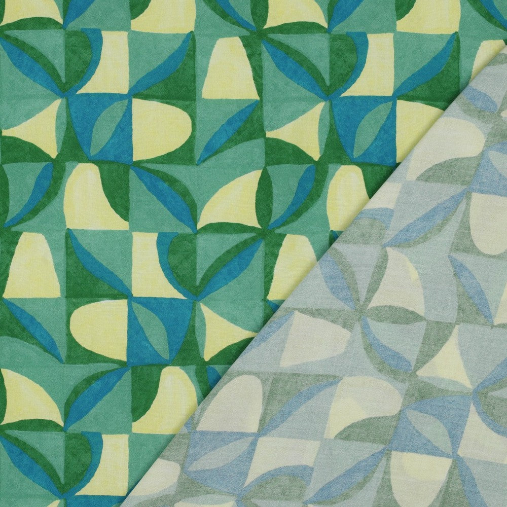 Abstract Tiles in Green LENZING™ ECOVERO™ Viscose Fabric