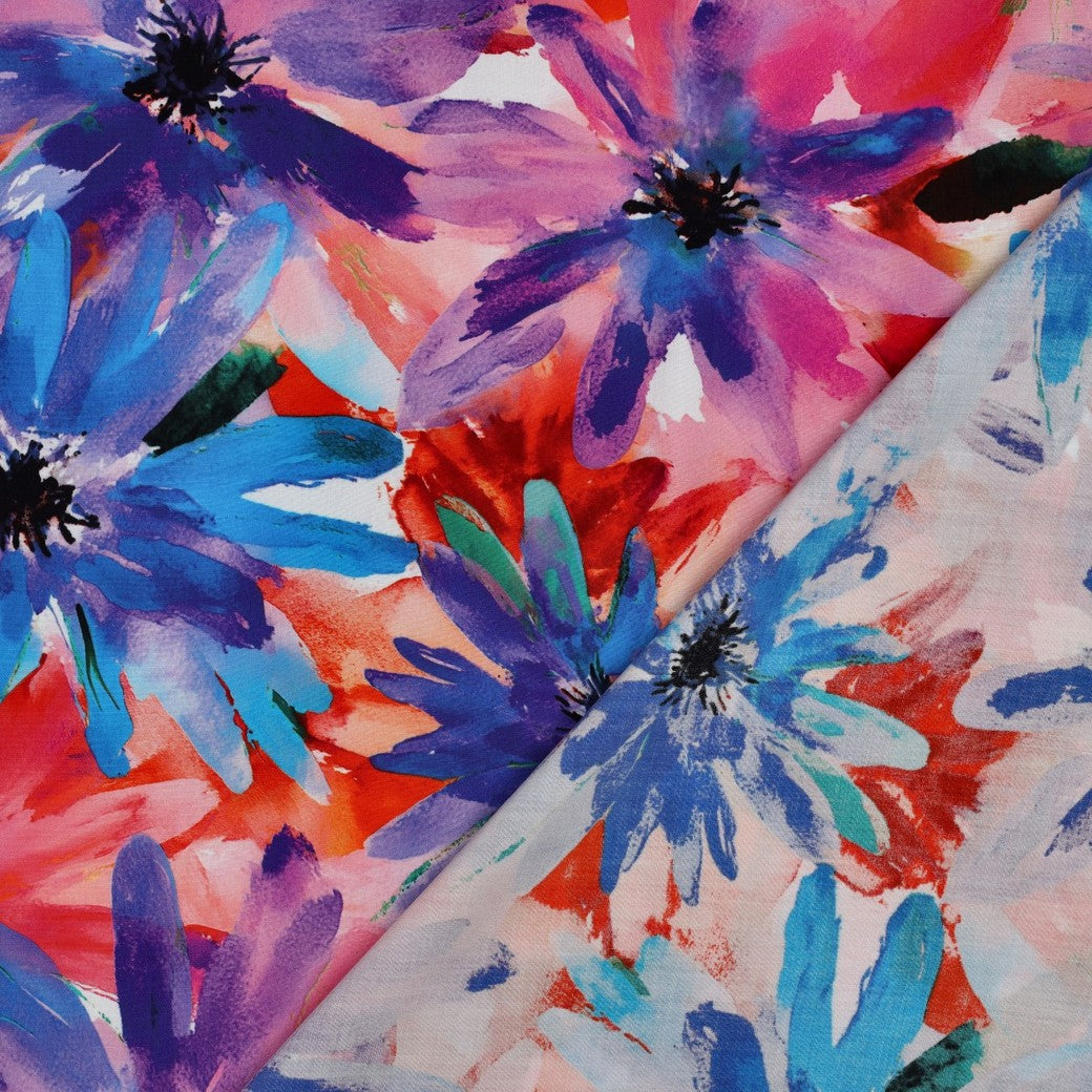 Painted Asters LENZING™ ECOVERO™ Viscose Fabric