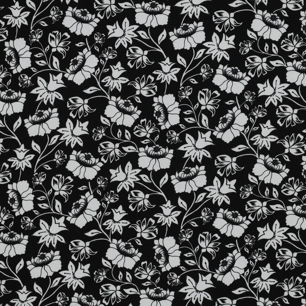 Climbing Florals in Black LENZING™ ECOVERO™ Viscose Fabric