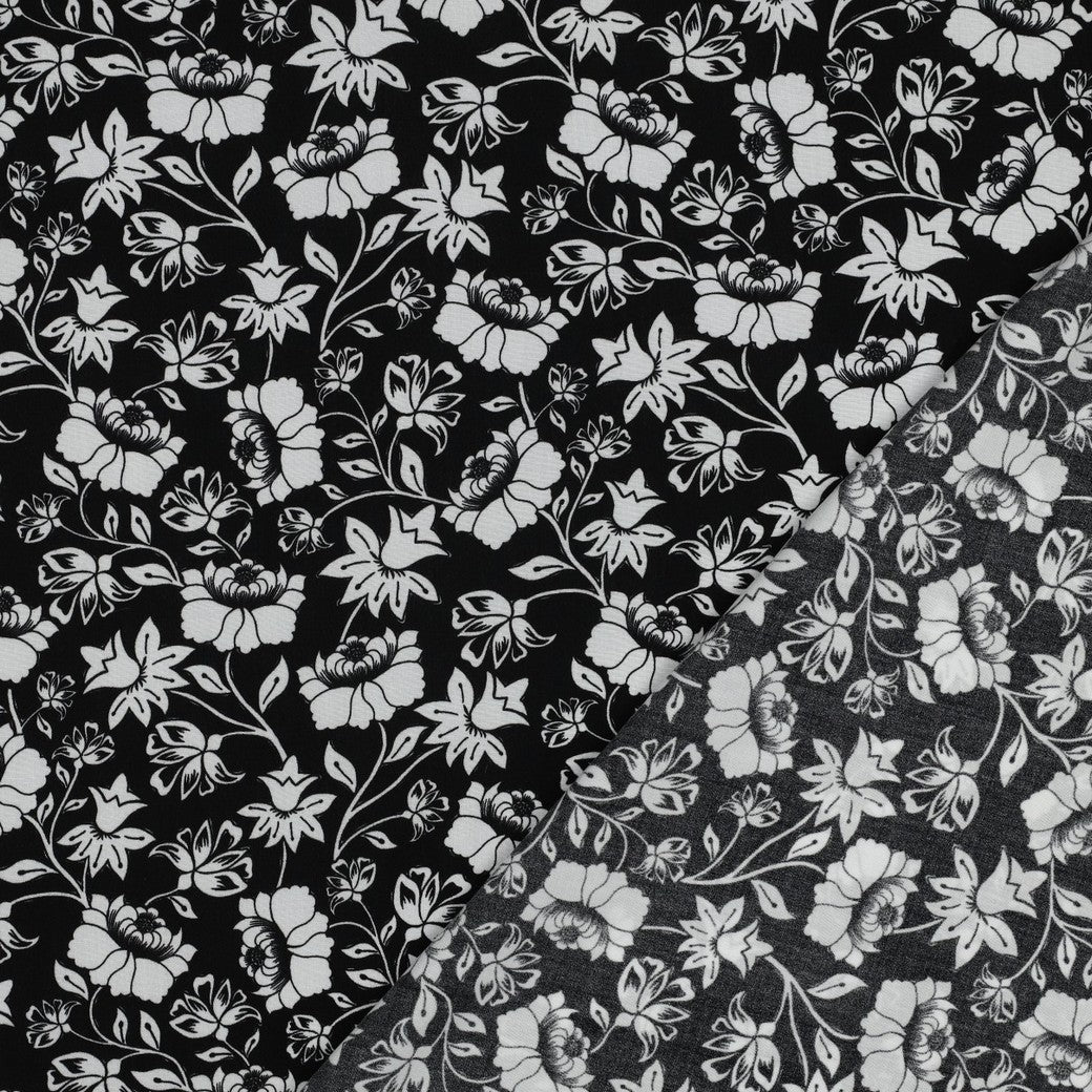 Climbing Florals in Black LENZING™ ECOVERO™ Viscose Fabric