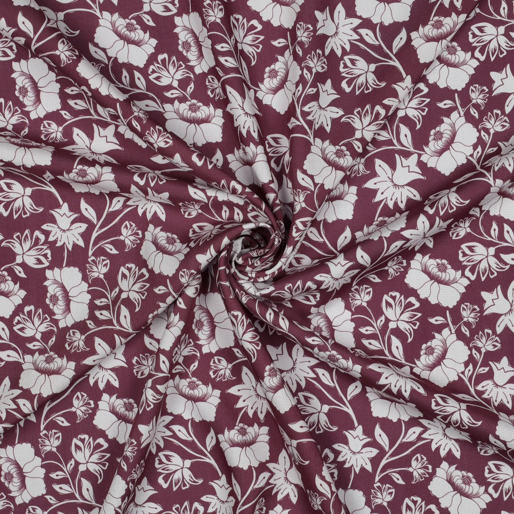 Climbing Florals in Mauve LENZING™ ECOVERO™ Viscose Fabric