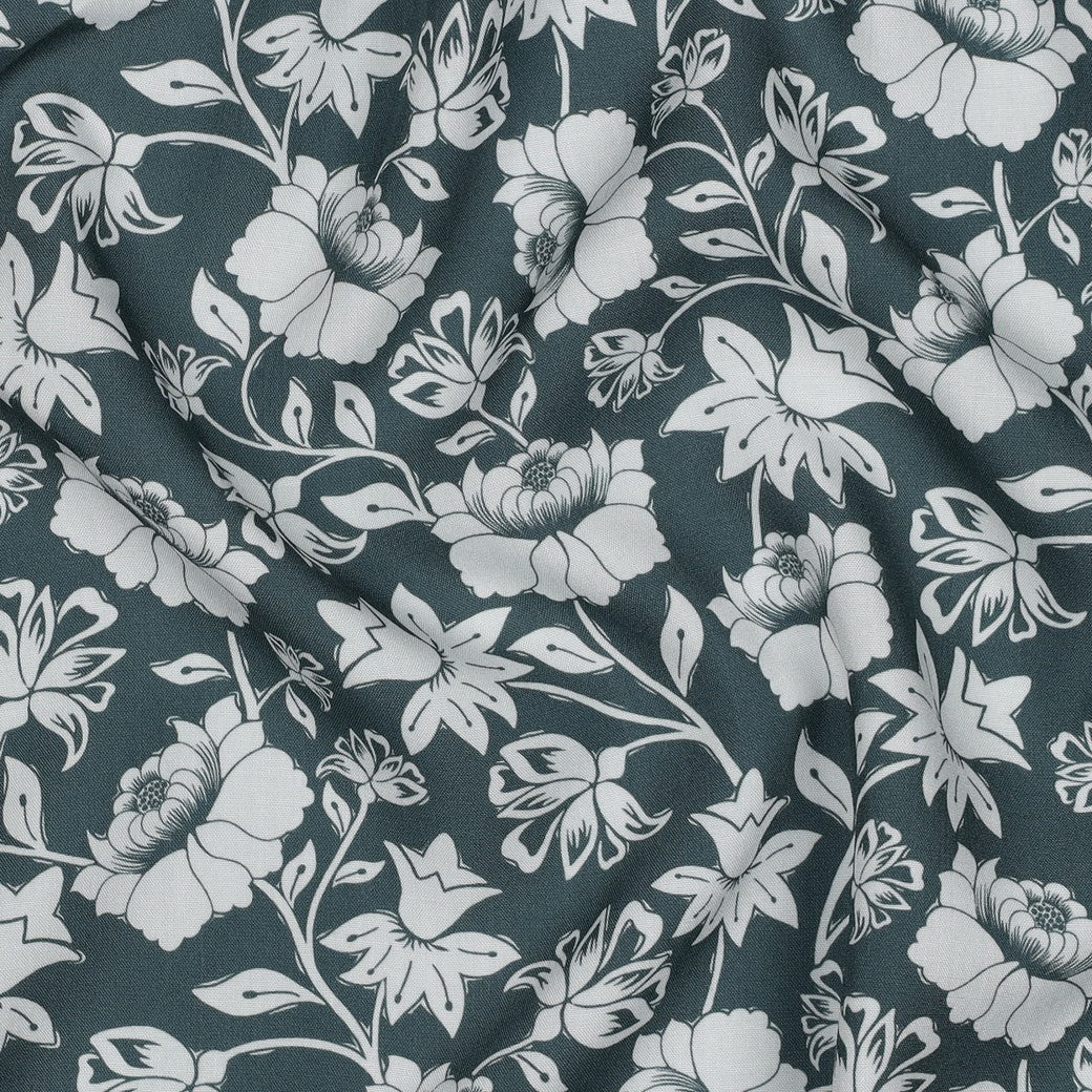 Climbing Florals in Sage LENZING™ ECOVERO™ Viscose Fabric