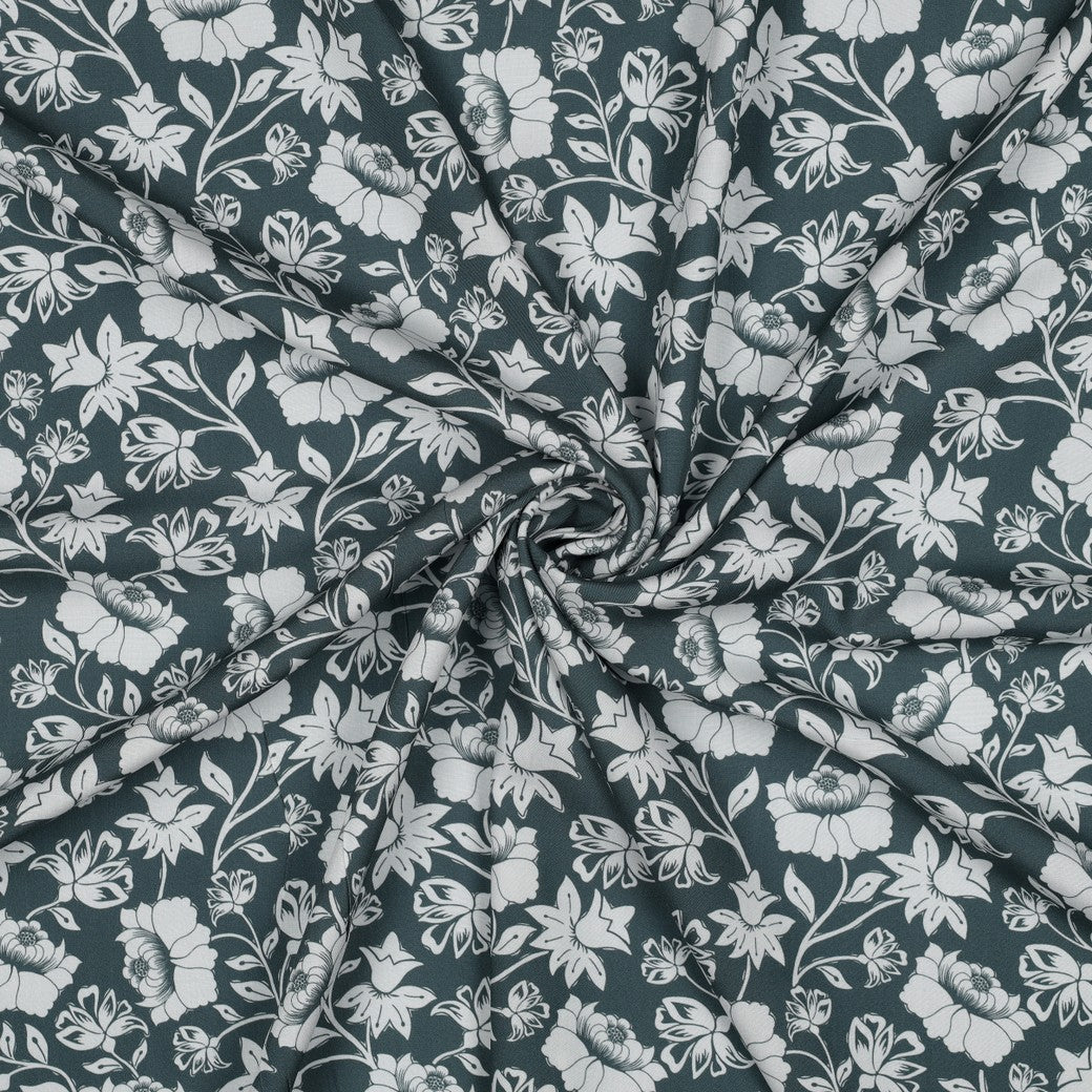 Climbing Florals in Sage LENZING™ ECOVERO™ Viscose Fabric