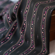 Lise Tailor - Bloom Everyday on Black Noir Stripes Viscose Fabric