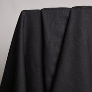 REMNANT 1.8 Metres - Atelier Brunette - Little Tile in Deep Charcoal Viscose Linen Blend Fabric