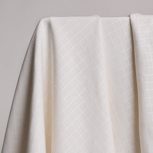 Atelier Brunette - Little Tile in Off-White Viscose Linen Blend Fabric