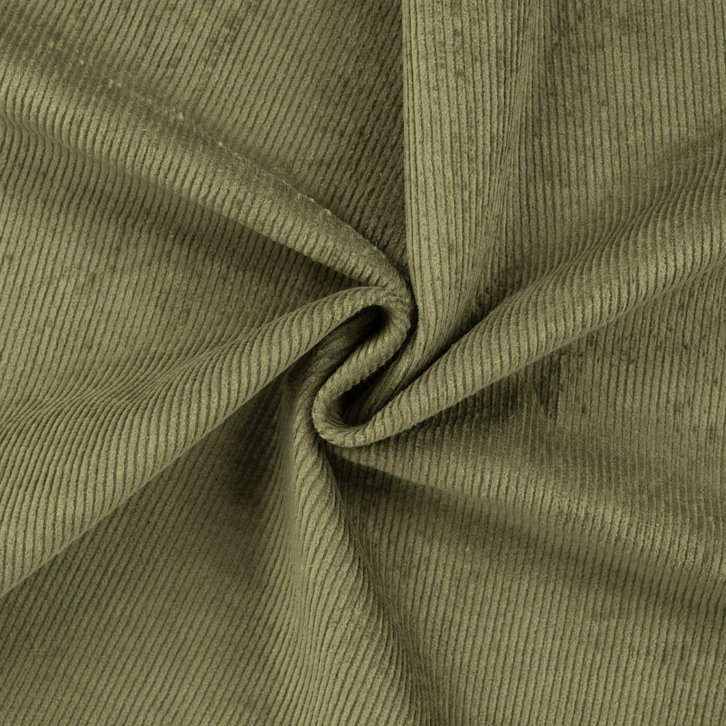 REMNANT 1 Metre - Washed Corduroy in Army Green