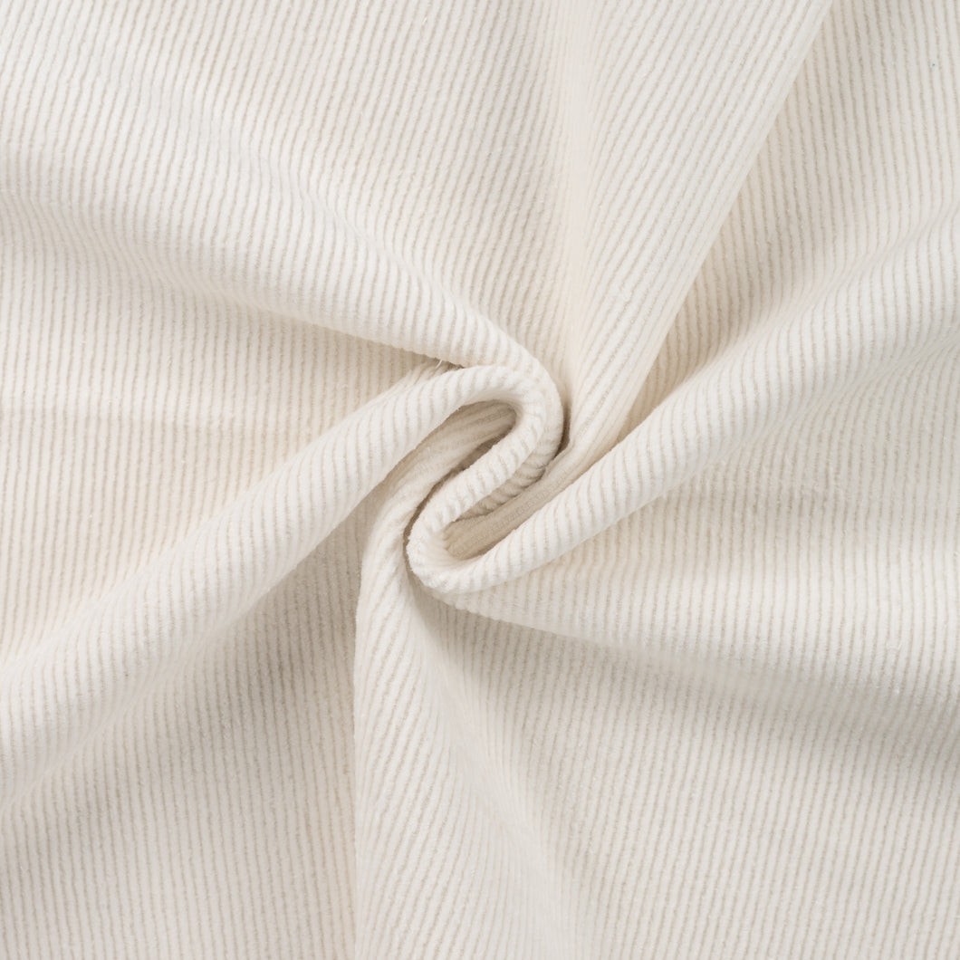 REMNANT 1.80 metres - Washed Corduroy in Ecru / creamy white