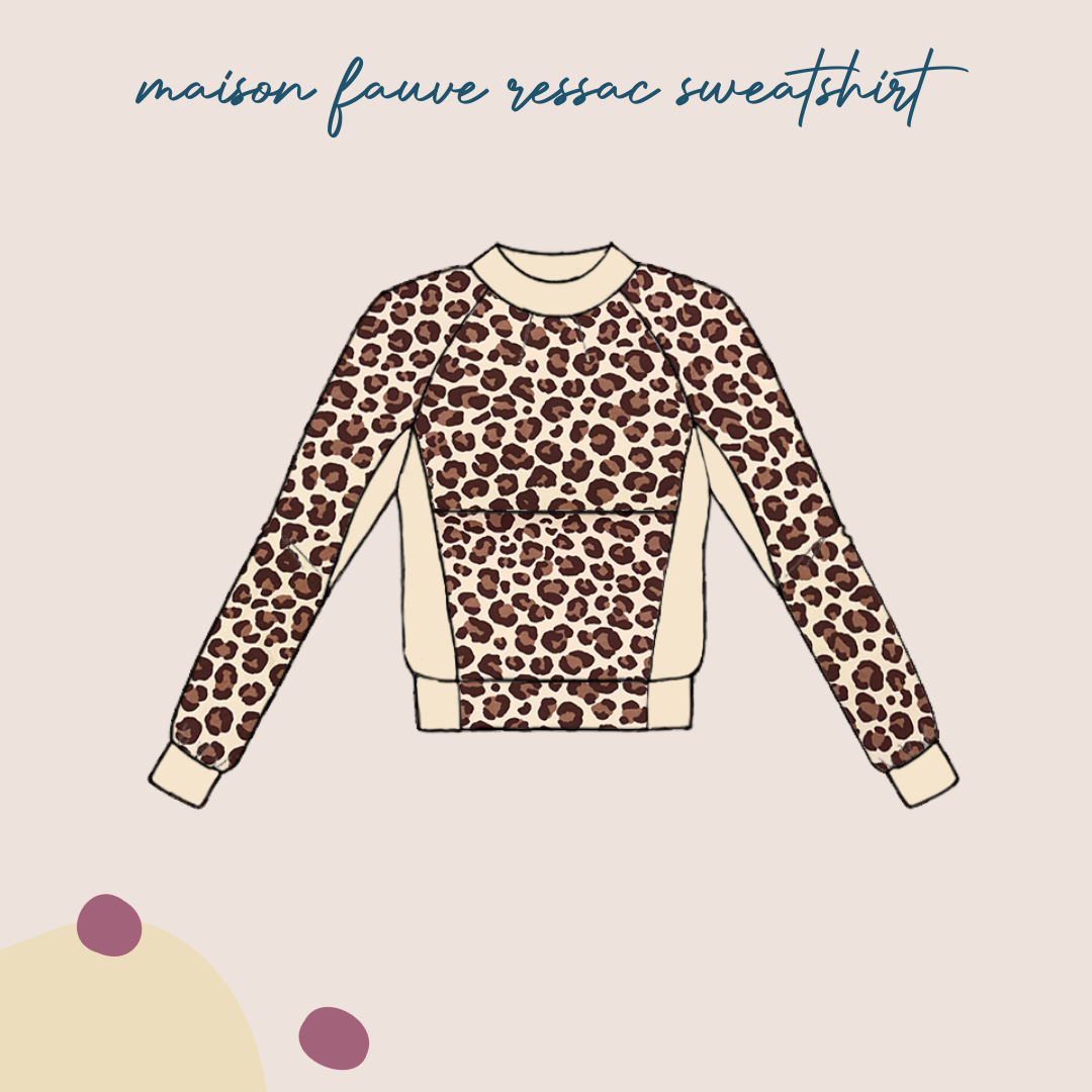 Colour Bundles - Leopard print on Natural Sweatshirt & Ribbing