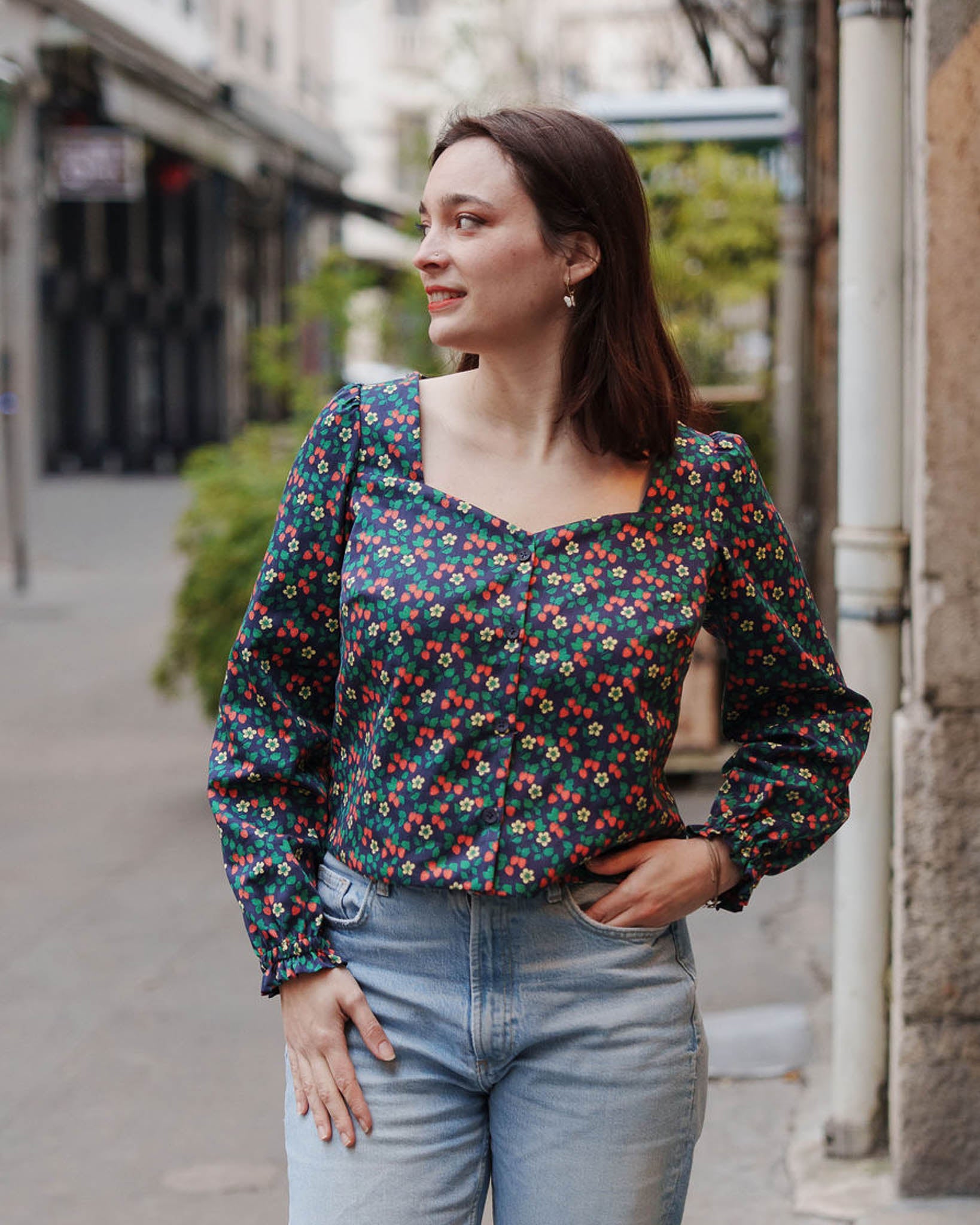 Lise Tailor - Strawberry Garden Cotton Sateen Fabric