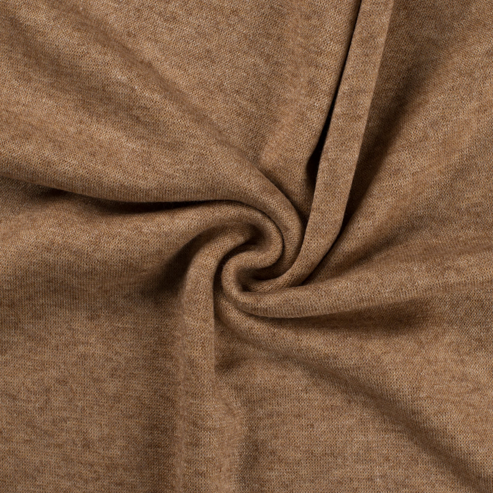 REMNANT 0.26 Metre - Snug Viscose Blend Sweater Knit in Toffee Melange