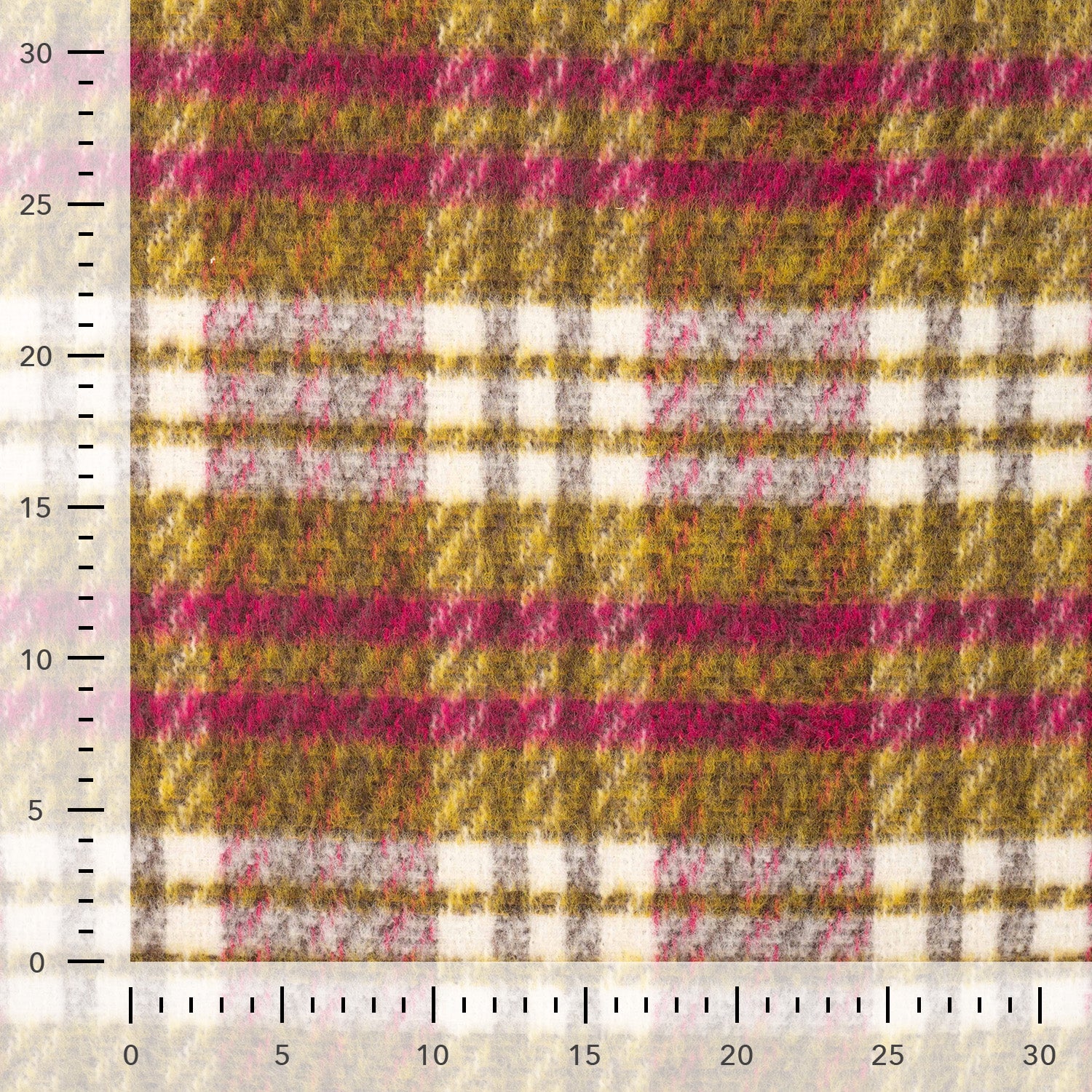 Kirstie in Green and Pink Checked Wool & Cotton Blend Coat Fabric