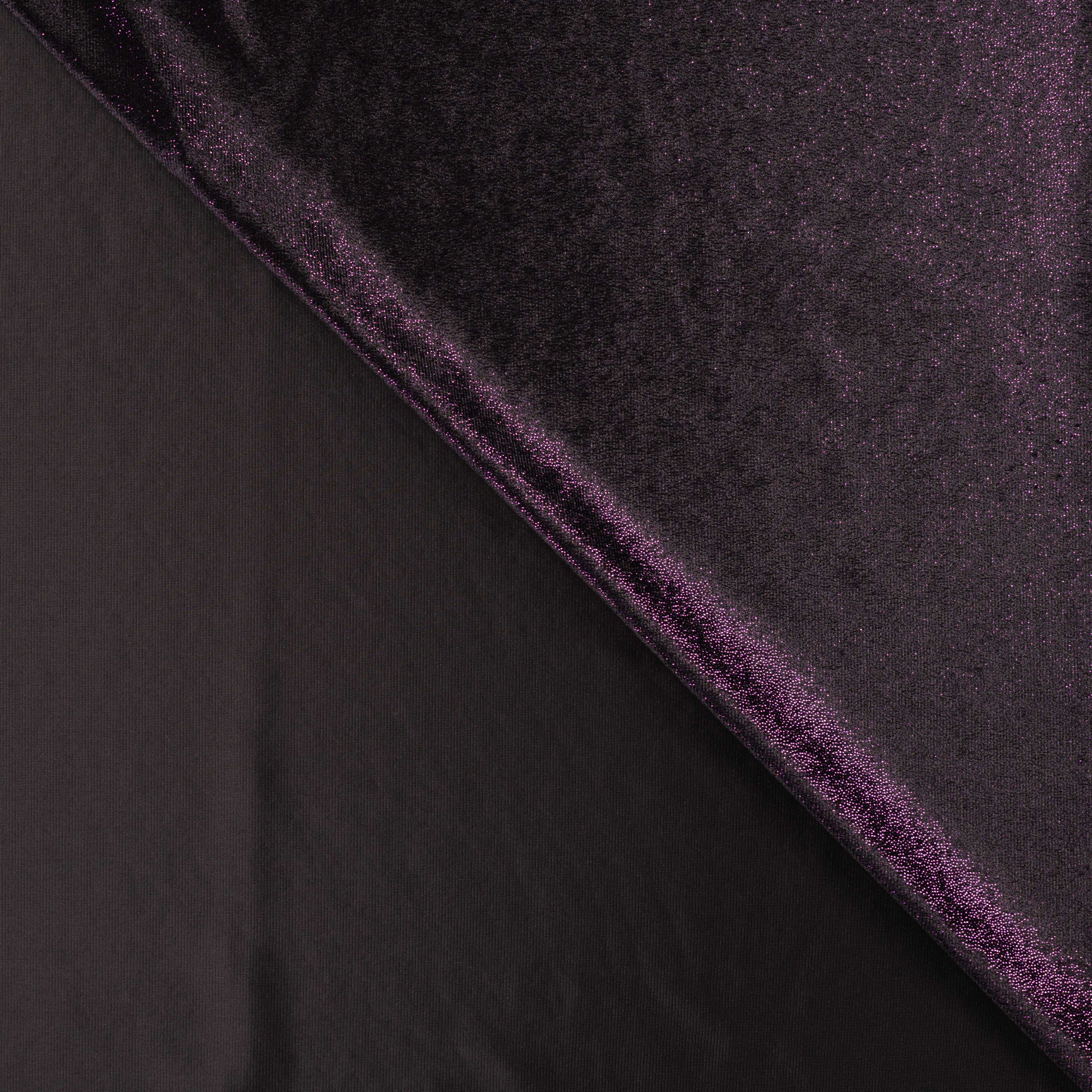 Sparkle Purple Velour / Velvet Fabric with Foil