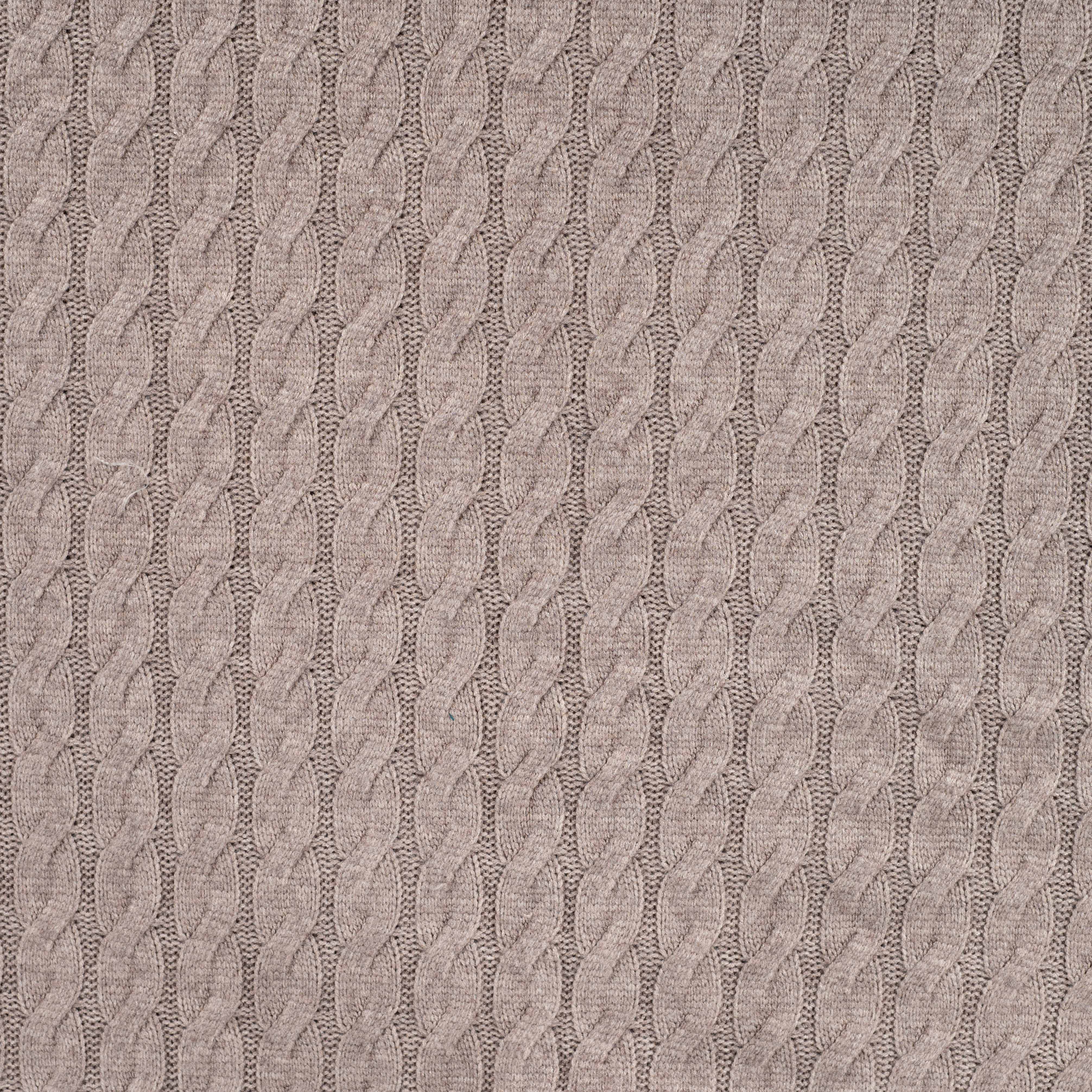 Nordic Heavy Cable Knit in Taupe Melange