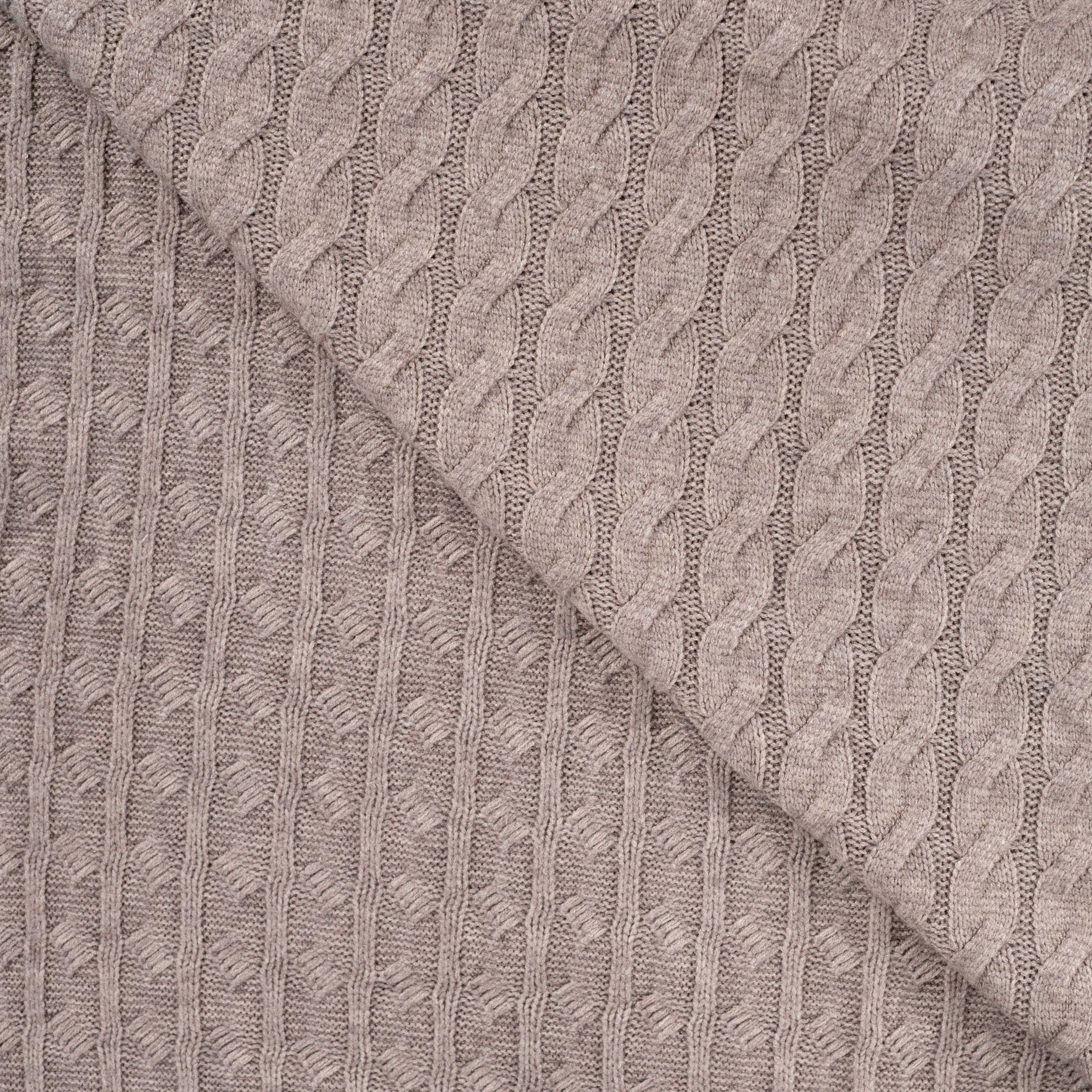 Nordic Heavy Cable Knit in Taupe Melange