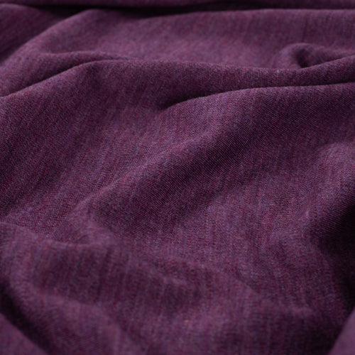 Pure Merino Wool Sweater Knit in Plum Melange