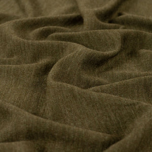 Pure Merino Wool Sweater Knit in Khaki Melange